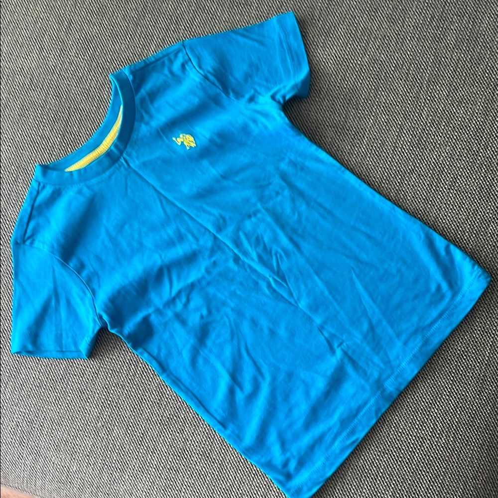 U.S. Polo Assn. Blue and Yellow Short Sleeve Tee